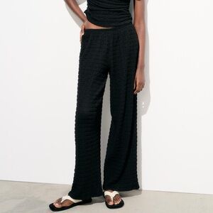 Zara Textured Black Pants